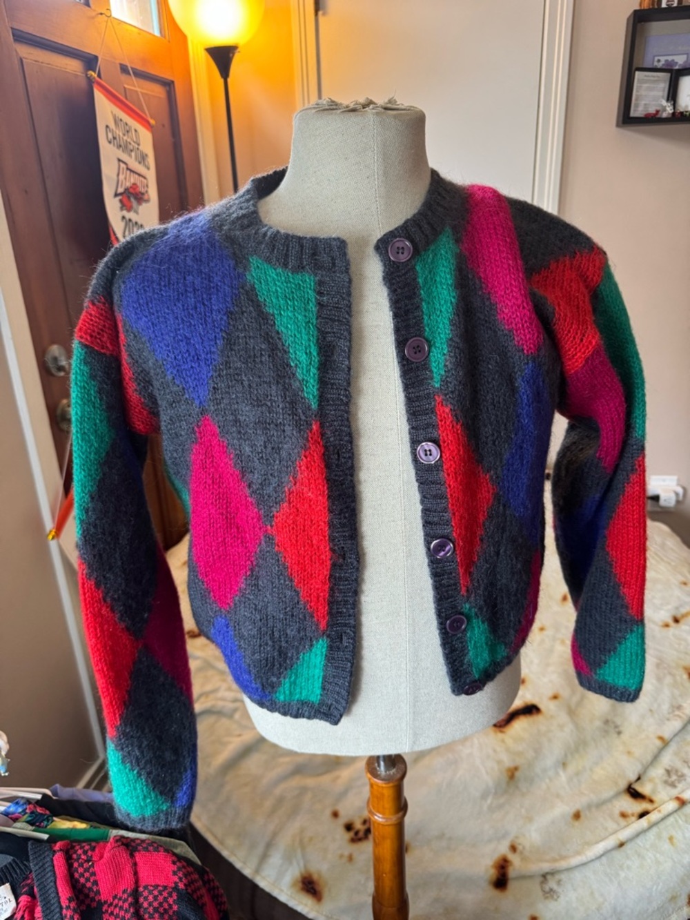 Vintage Mohair Multi-Color Cardigan